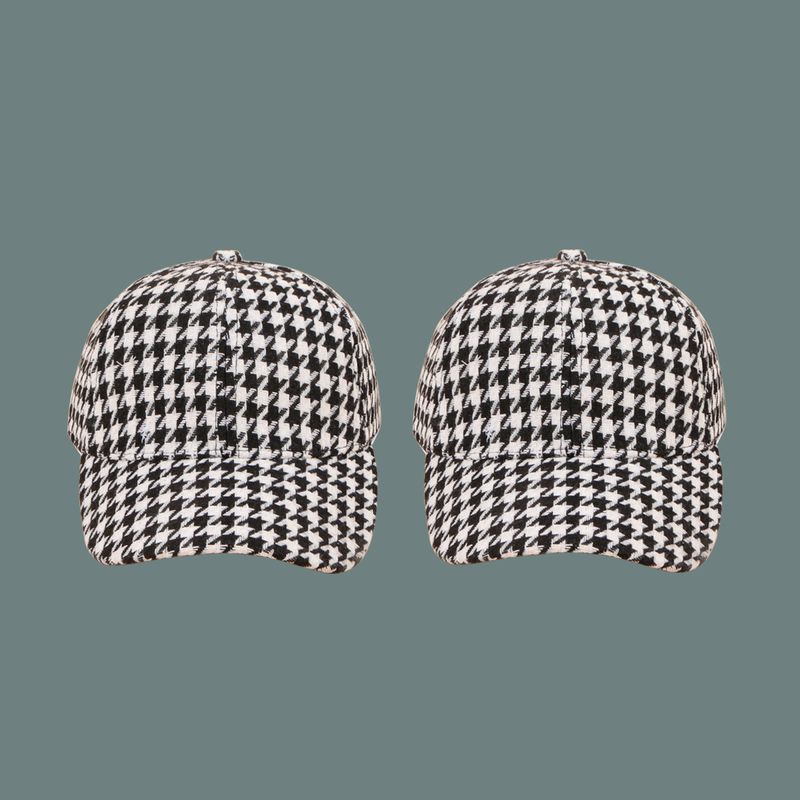 Korean Fashion Houndstooth Pattern Baseball Cap