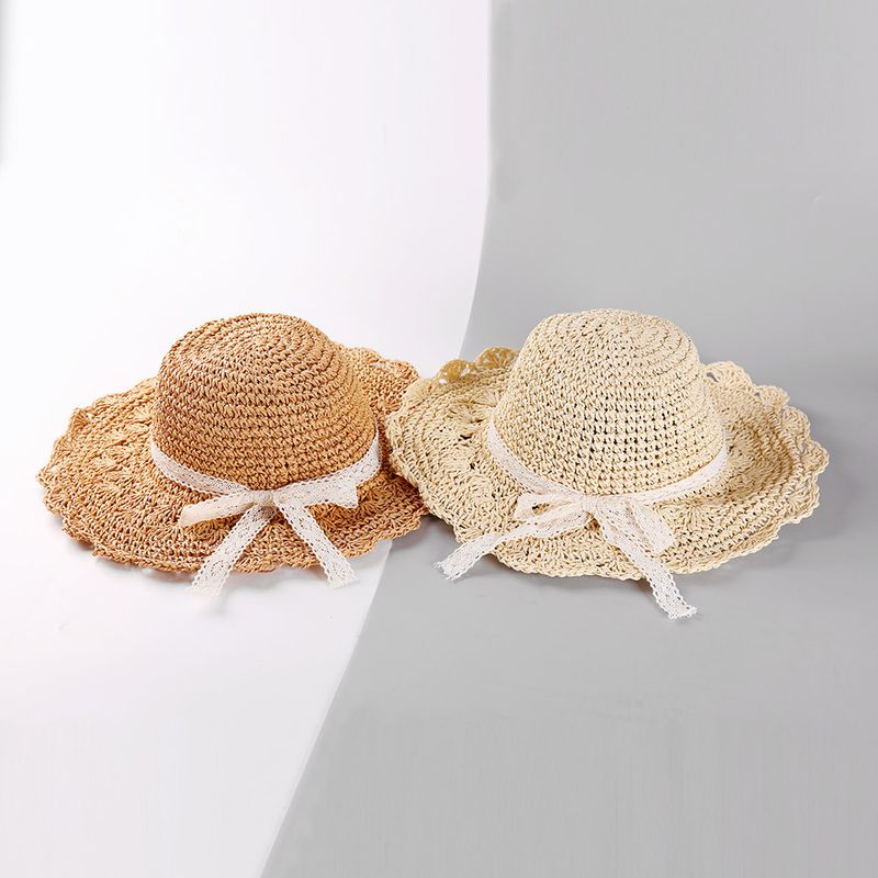 Lace Bowknot Straw Hat