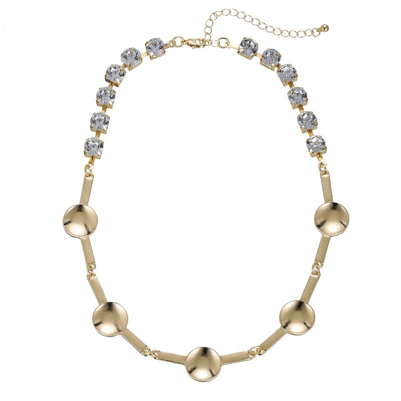 Diamond-studded Geometric All-match Necklace