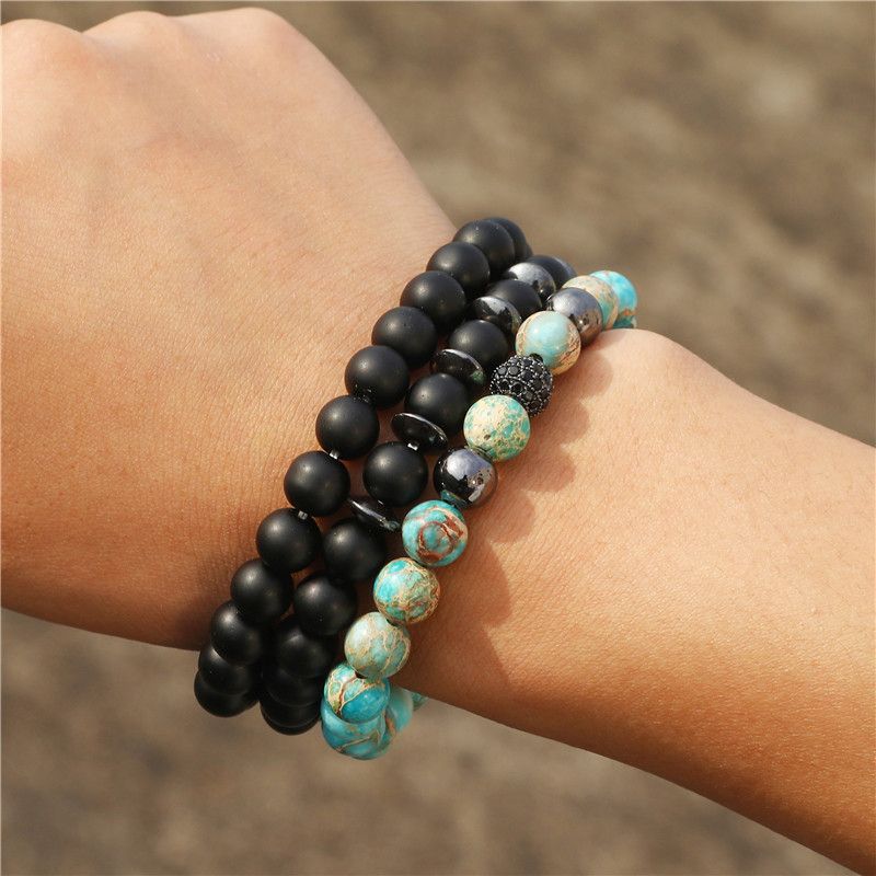 Black Frosted Imperial Stone Bracelet