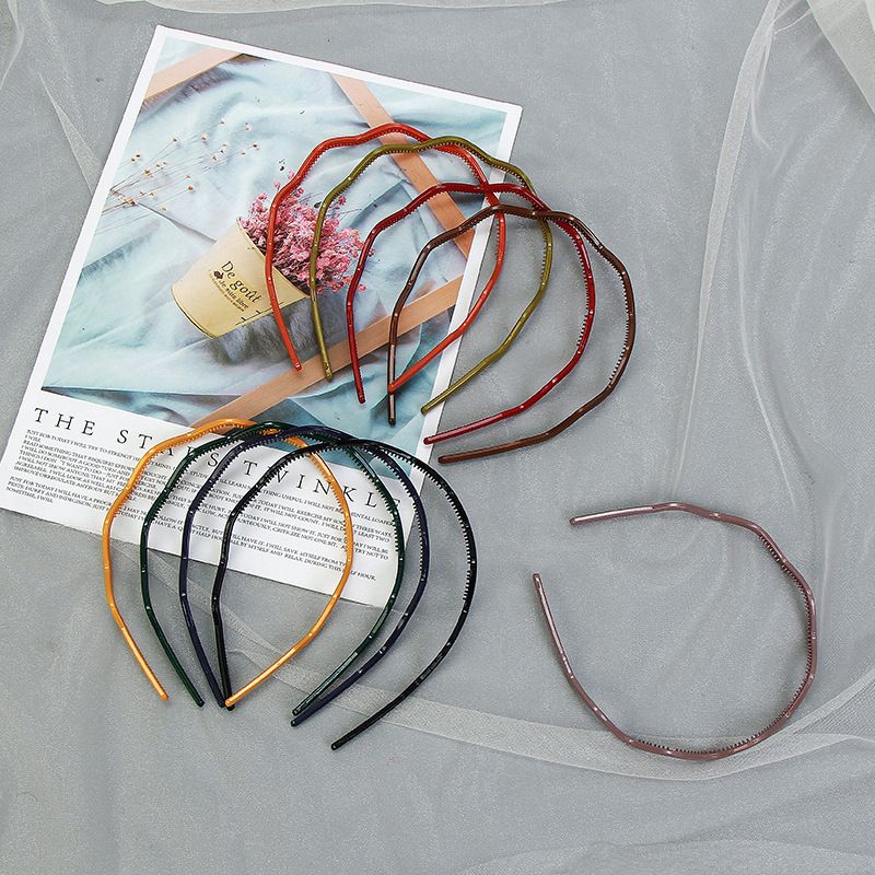 Simple Color Acrylic Wave Hair Band Set