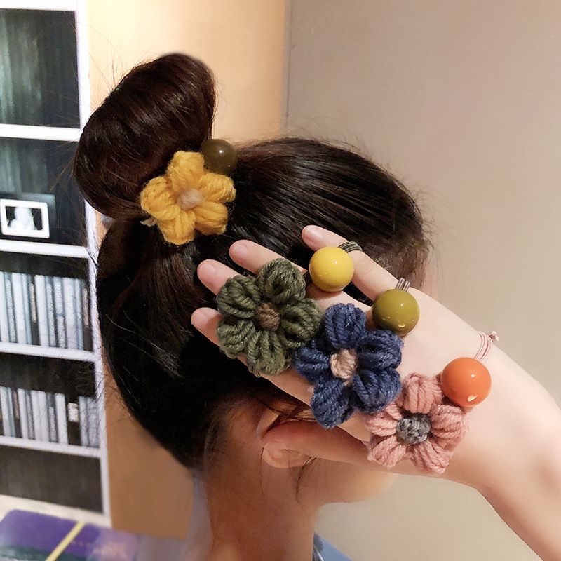 New Fashion Plush Flower Hair Rope