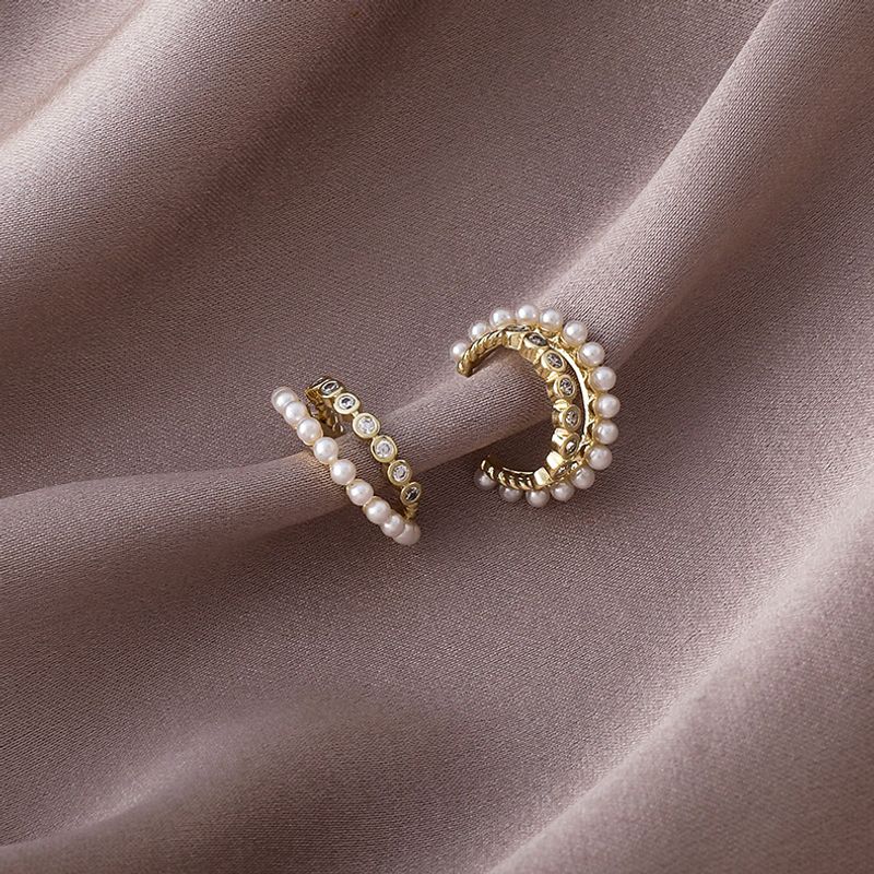 Fashion Diamond Pearl Ear Clip