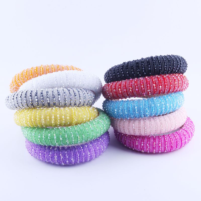 New Fashion Korean Sponge Crystal Rice Beads Hair Band