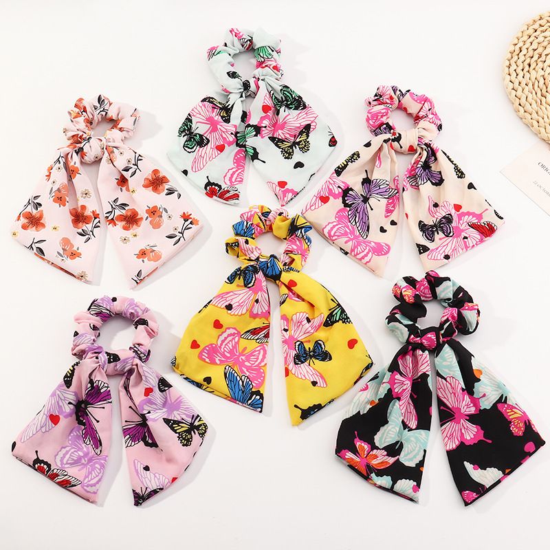 Korean Fashion Chiffon Bow Ribbon Hair Scrunchies