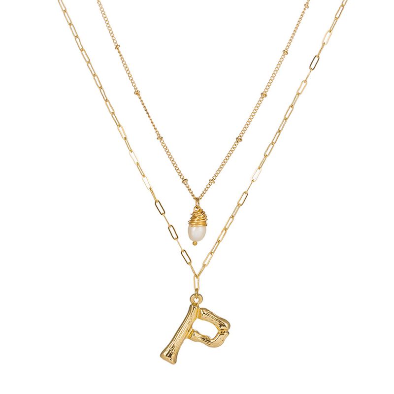 Hot-selling Fashion English Letter P Pendant Necklace