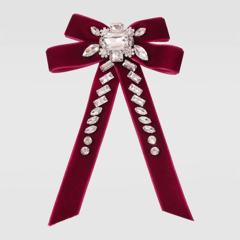 Fashion Velvet Wild Bow Diamond Hairpin