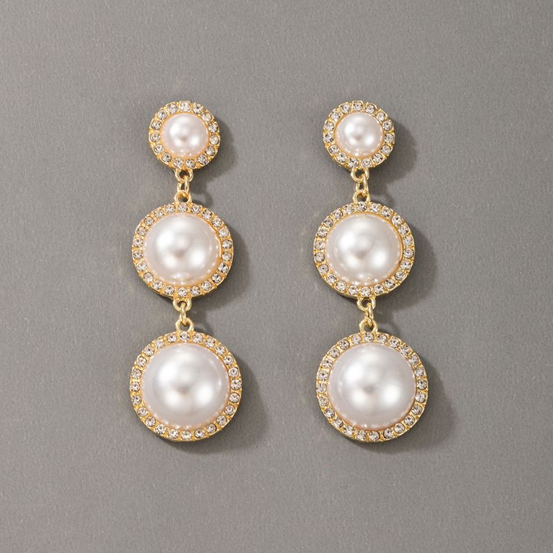 New Retro Pearl Long Tassel Diamond Earrings