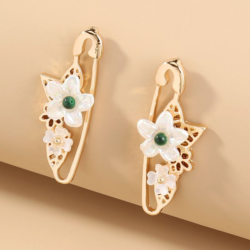 Fashion Plum Flower Pin Earrings