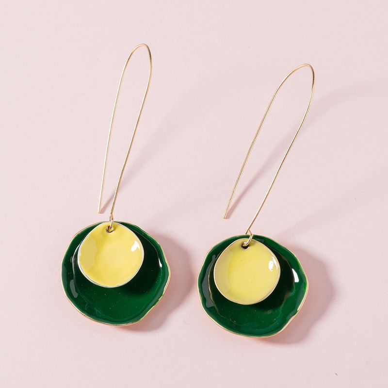 Fashion Color Paint Round Earrings