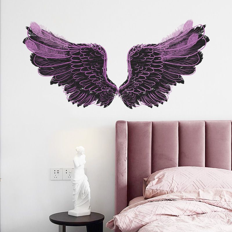New Fashion Purple Black Wings Wall Stickers