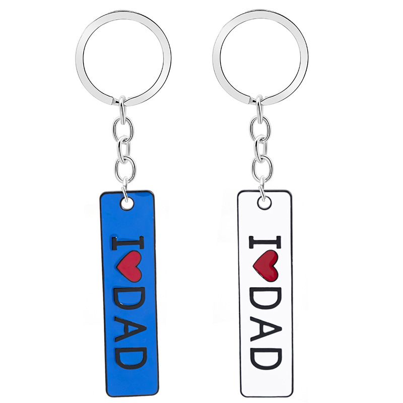 Double-sided Lettering Long Tag Keychain