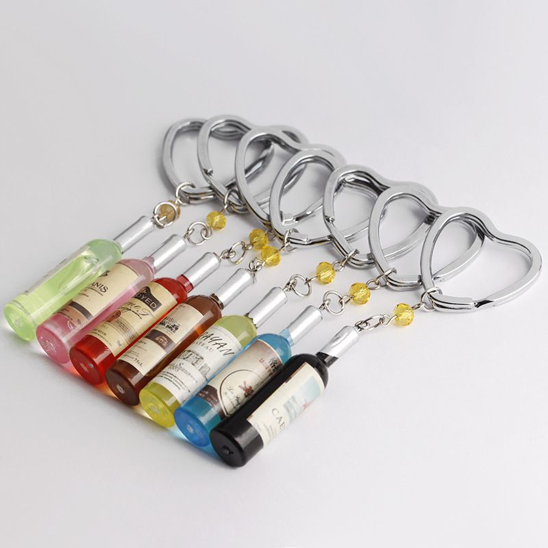 Fashion Colorful Wine Bottle Keychain