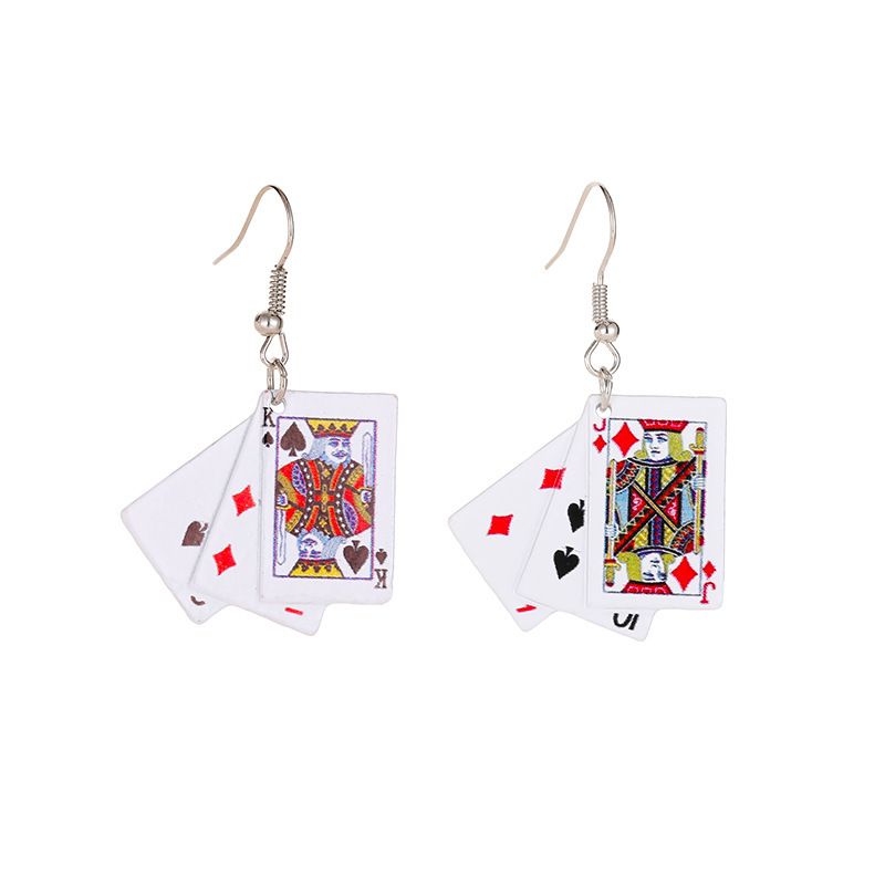 Fashion Simple Playing Card Earrings