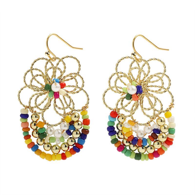 Bohemian Fashion Hand-woven Flower Earrings