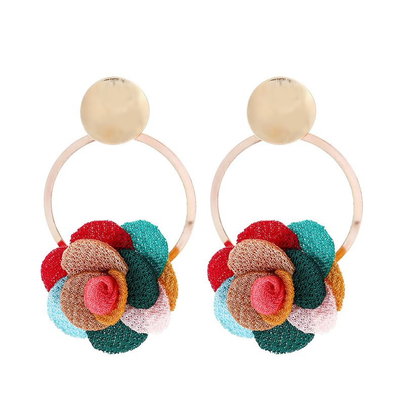 New Multilayer Chiffon Cloth Lace Flower Earring