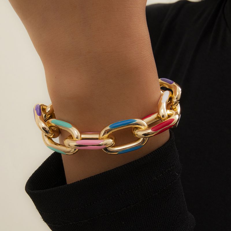 Colorful Dripping Oil Metal Bracelet