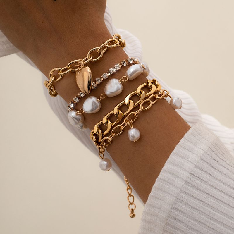 Bracelet Rétro En Perles D&#39;imitation Baroque