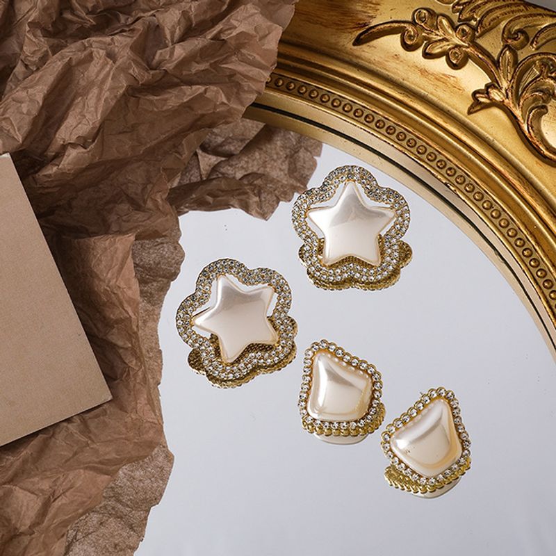Koreanische Einfache Sterne Unregelmäßige Perlen Ohrringe