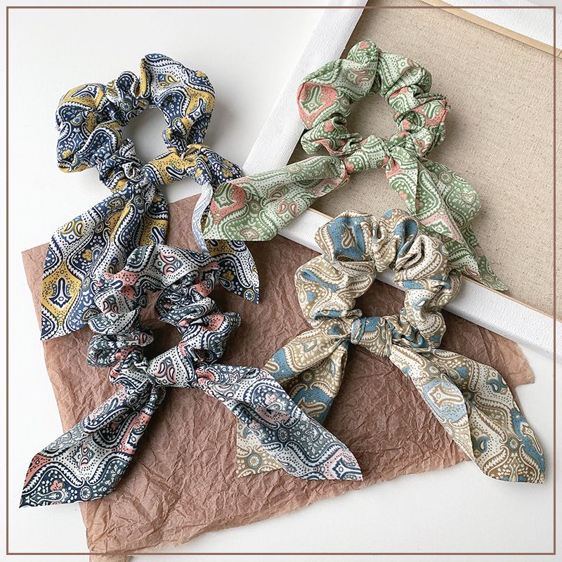 New Fashion Retro Printing Ribbon Hair Scrunchies