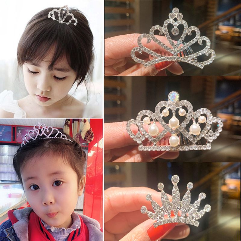 Épingle À Cheveux Mignonne Couronne En Strass Pour Enfants