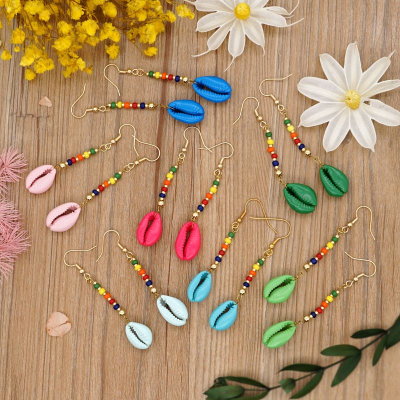 Bohemian Shell Colorful Bead Earrings