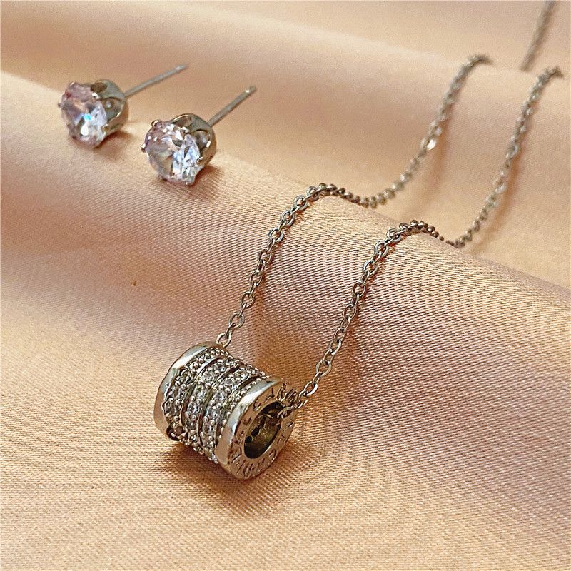 Korean Snake Bone Chain Diamond Earrings