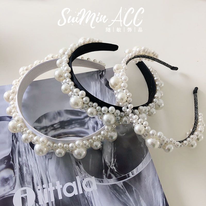 Korean New Fashion Pearl Flower Headband