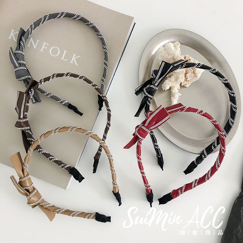 Korean Fashion Imitation Leather Bowknot Hairband