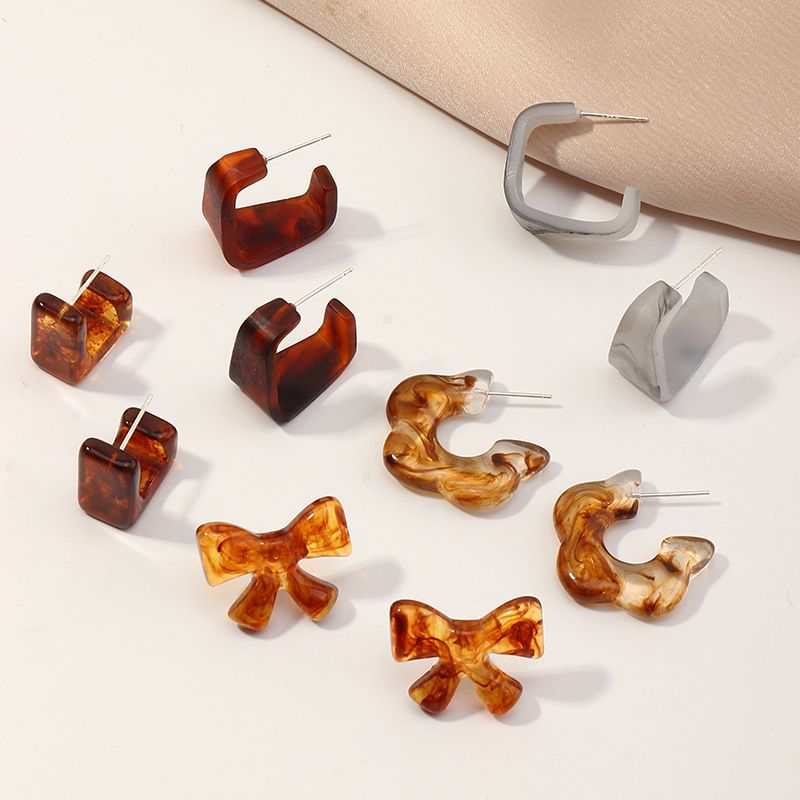 Fashion Geometric Acrylic Flower Earrings