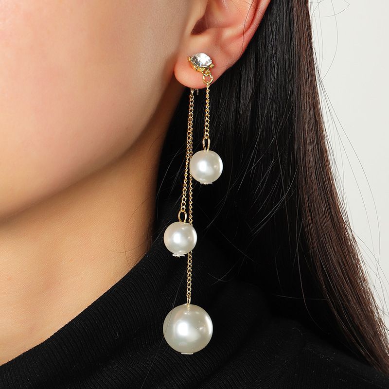 Fashion Retro Pearl Tassel Earrings