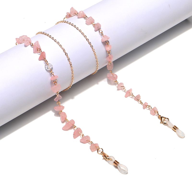 Fashion Pink Crystal Handmade Glasses Chain