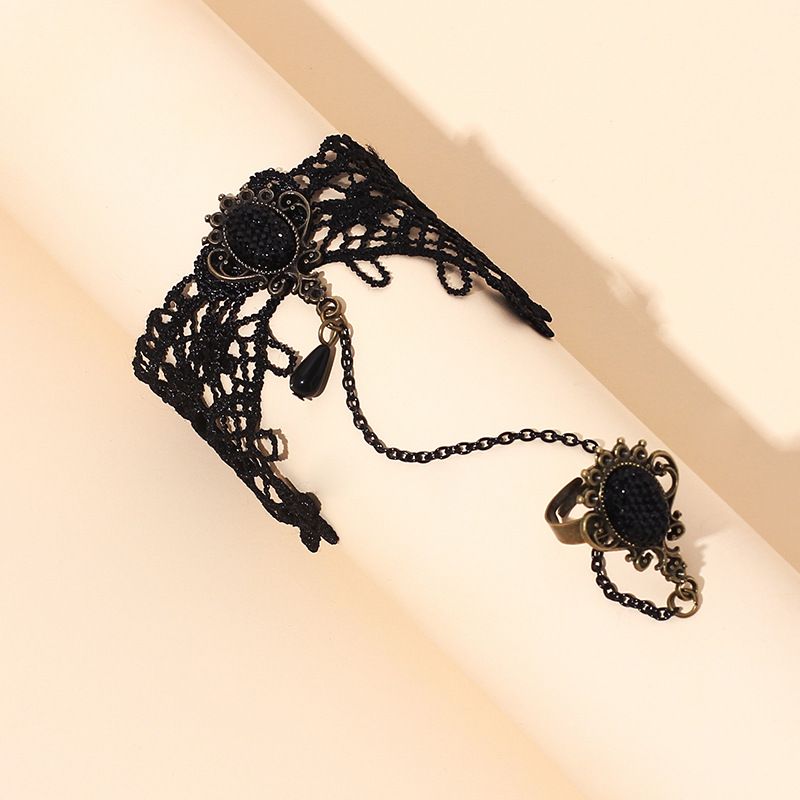 Flower-shaped Lace Bracelet Ring One-hand Knitted Bracelet