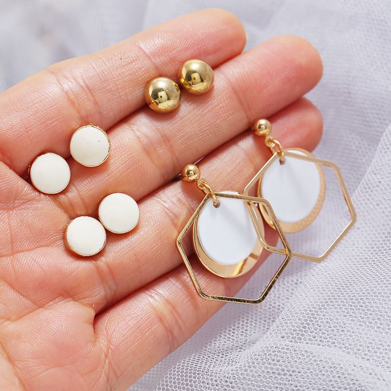 Fashion Simple Round Geometric Earrings Set