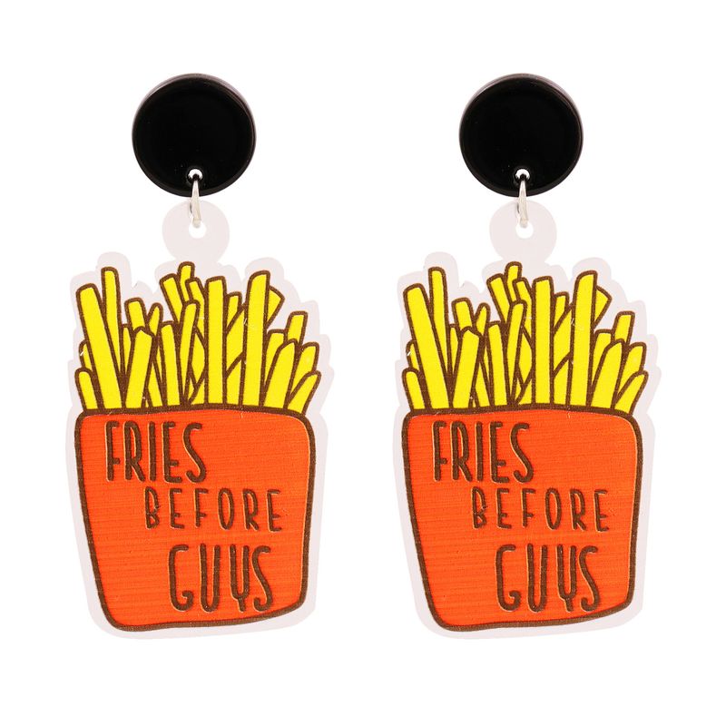Acryl Pommes Frites Anhänger Ohrringe