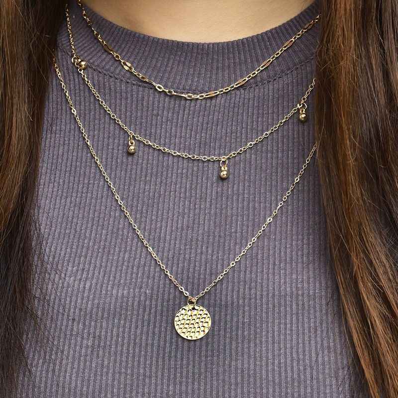 New Fashion Multi-layer Disc Pendant Necklace Set