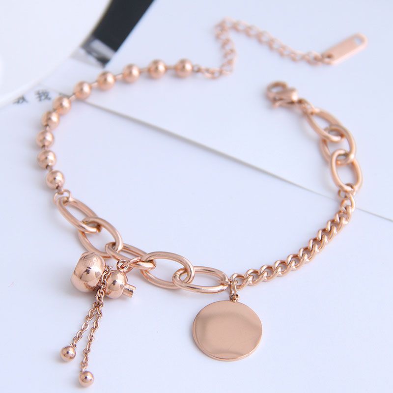 Korean Fashion Titanium Gourd Pendant Bracelet