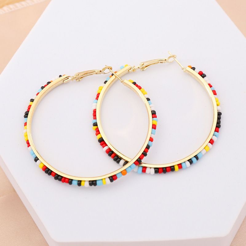 Simple Colorful Beads Square Earrings