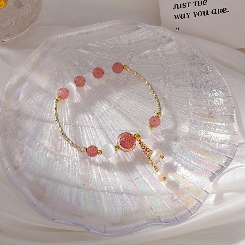 Special-shaped Pearl Strawberry Crystal Beaded Bracelet