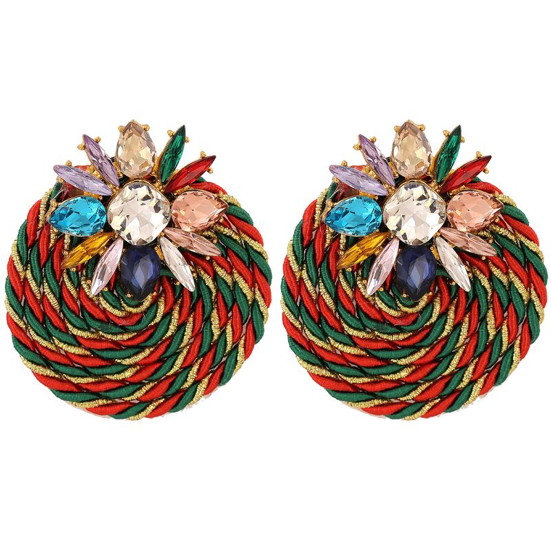 Fashion Colorful Round Braided Earrings Wholesale