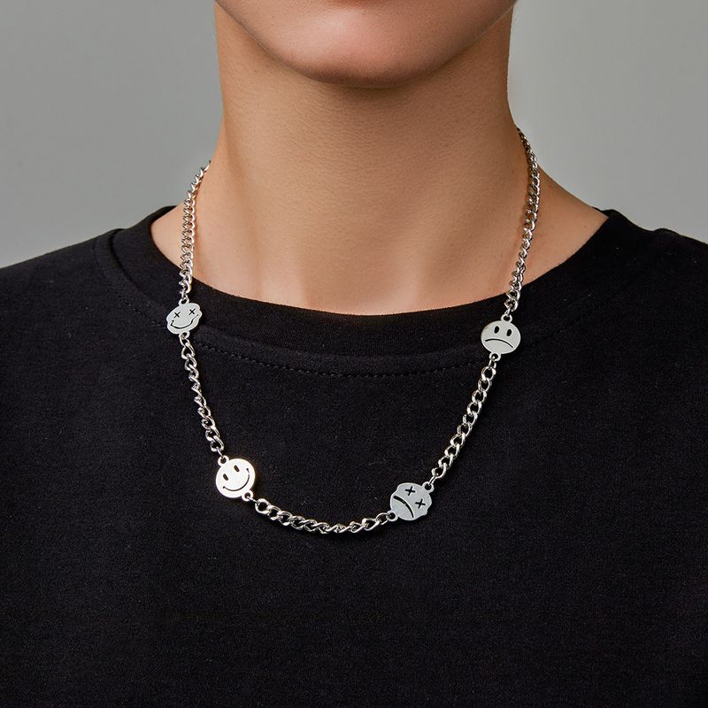 Korean Double-sided Smiley Face Necklace