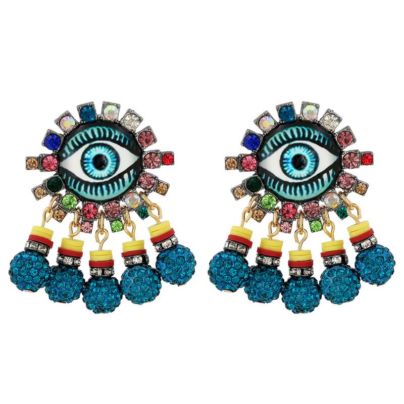 Aretes Colgantes Con Forma De Ojo Retro