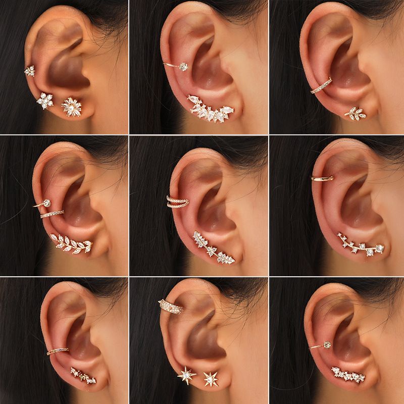 Bijoux En Gros Mode Géométrique Alliage Pas D'incrustation Placage Des Boucles D'oreilles