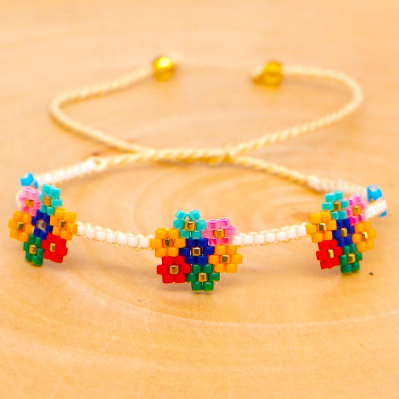 Gänseblümchen Siebenfarbige Blume Perlen Armband