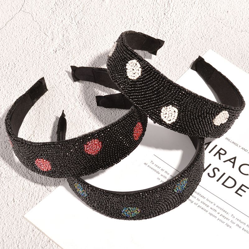 Fashion Baroque Handmade Bead Rhinestone Wide-brimmed Headband