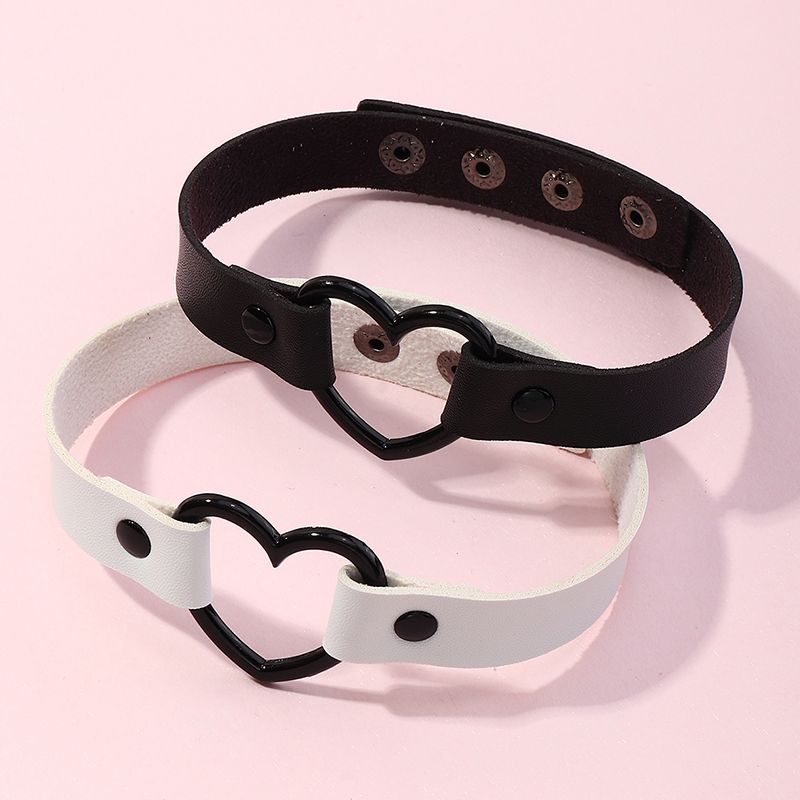 Korea Mode Love Alloy Leather Choker Set