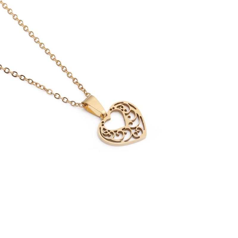 Simple Heart Zircon Pendant Necklace