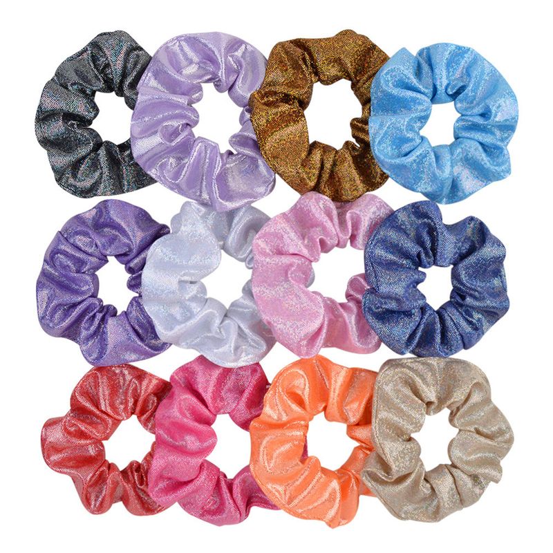 Simple Solid Color Laser Fabric Hair Scrunchies