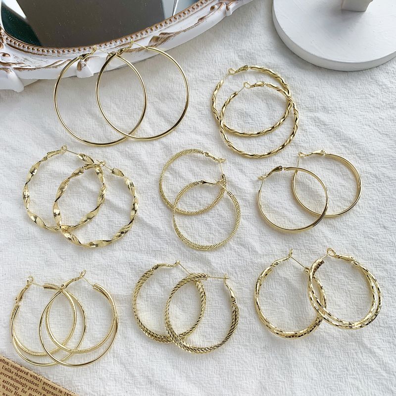 Retro Circle Geometric Copper Earrings