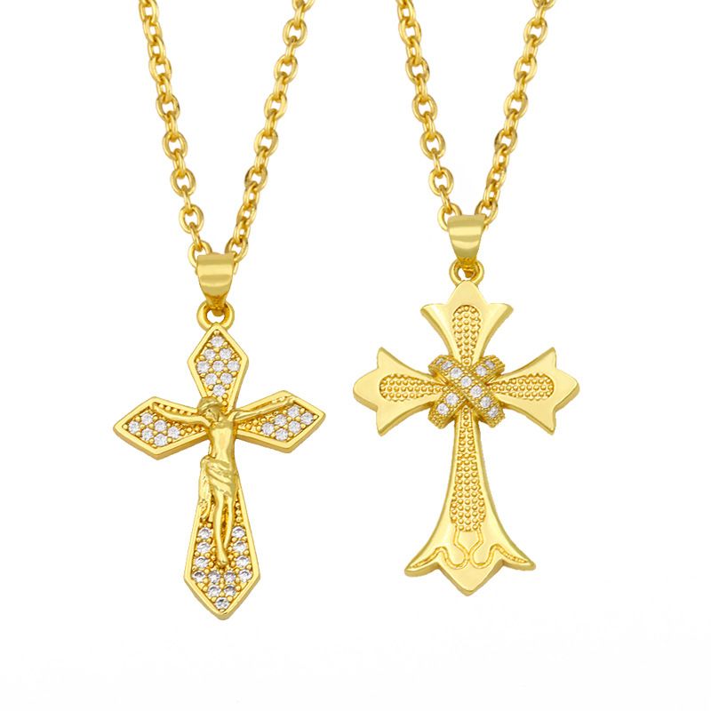 Hip Hop Diamond Cross Pendant Clavicle Chain